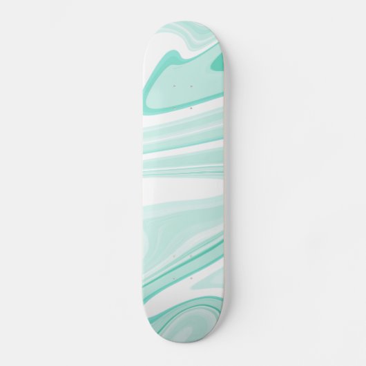 Retro Aqua Green Swirl Liquid Painting Aesthetics Persoonlijk Skateboard (Voorkant)