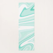 Retro Aqua Green Swirl Liquid Painting Aesthetics Yogamat (Achterkant)