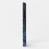Retro Aqua Magenta en Black Abstract Swirl Case-Mate iPhone Case (Achterkant/links)