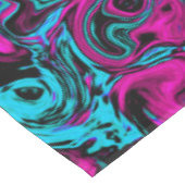 Retro Aqua Magenta en Black Abstract Swirl Tafelkleed (Gekanteld)