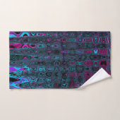 Retro Aqua Magenta en zwarte Abstracte golven Bad Handdoek (Handdoek)