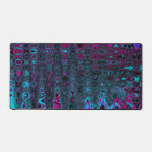 Retro Aqua Magenta en zwarte Abstracte golven Bureaumat (Voorkant)