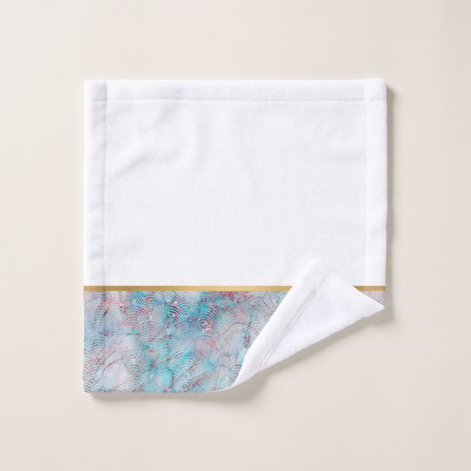 RETRO AQUA MARBLE ABSTRACTE BATHROOM SET BAD HANDDOEK (Wasdoekje)