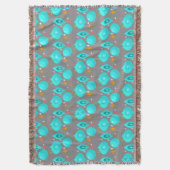 Retro Aqua Ornamenten Deken (Voorkant Verticaal)