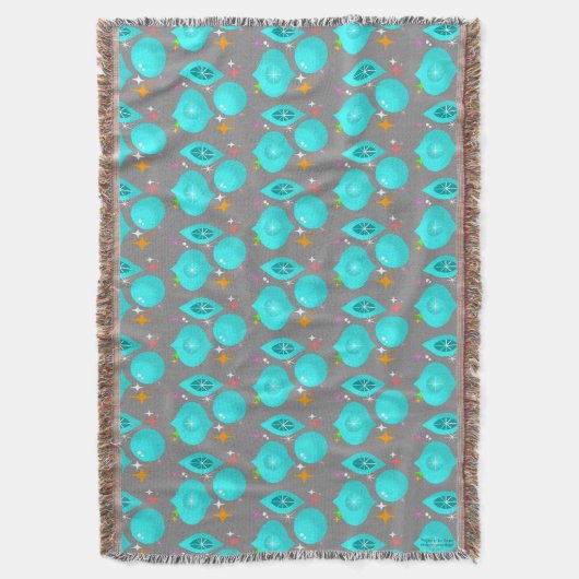 Retro Aqua Ornamenten Deken (Voorkant Verticaal)