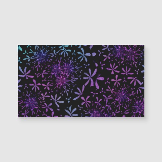 Retro Aqua Paarse Floral Blossom (Voorkant)