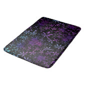 Retro Aqua Paarse Floral Blossom Badmat (Gekanteld)