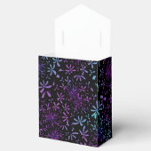 Retro Aqua Paarse Floral Blossom Bedankdoosjes (Geopend)