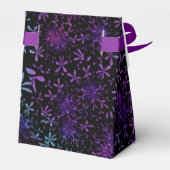Retro Aqua Paarse Floral Blossom Bedankdoosjes (Achterkant)