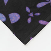 Retro Aqua Paarse Floral Blossom Fleece Deken (Hoek)