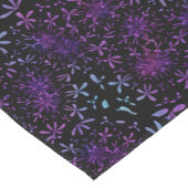 Retro Aqua Paarse Floral Blossom Korte Tafelloper (Hoek)