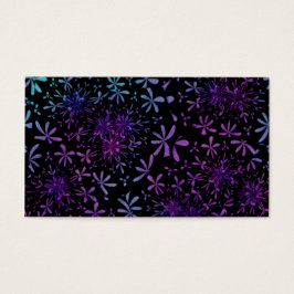 Retro Aqua Paarse Floral Blossom Visitekaartje