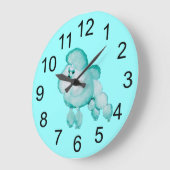 Retro Aqua Poodle Wall Clock Grote Klok (Hoek)