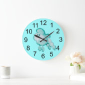 Retro Aqua Poodle Wall Clock Grote Klok (Huis)