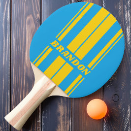 Retro Aqua Reef Board Strepen met Naam Tafeltennisbatje