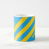 Retro Aqua Reef Drie Strepen met Naam Koffiemok (Center)