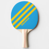 Retro Aqua Reef Drie strepen met naam Tafeltennisbatje (Voorkant)