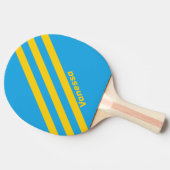 Retro Aqua Reef Drie strepen met naam Tafeltennisbatje (Zijkant)