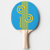 Retro Aqua Reef Stripe Loop met naam Tafeltennisbatje (Voorkant)