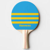 Retro Aqua Reef Three Across Stripes with Name Tafeltennisbatje (Achterkant)