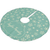 Retro Aqua Snowflakes Kerstboom Rok (Gekanteld)
