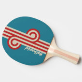 Retro Aqua Surf Loop met naam Tafeltennisbatje (Zijkant)