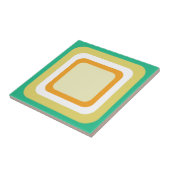 Retro Aqua Turquoise Geel Oranje Wit Tegeltje (Zijkant)