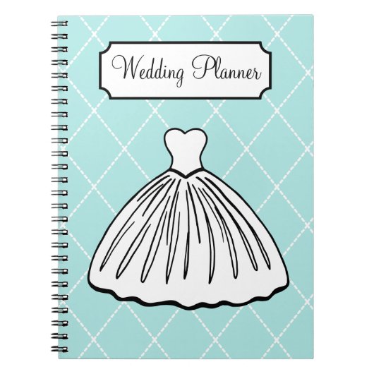 Retro Aqua Wedding Planner Notitieboek (Voorkant)