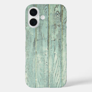 Retro Aqua Wood iPhone 16 Hoesje