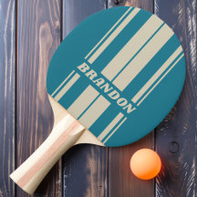 Retro Aquamarijn Bord Strepen met Naam