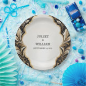 Retro Arabisch Exotisch Bold Damask Bruiloft Papieren Bordje (Feest)