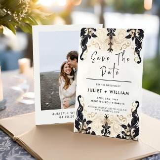  Retro Arabisch Exotisch Bold Damask Bruiloft Save The Date