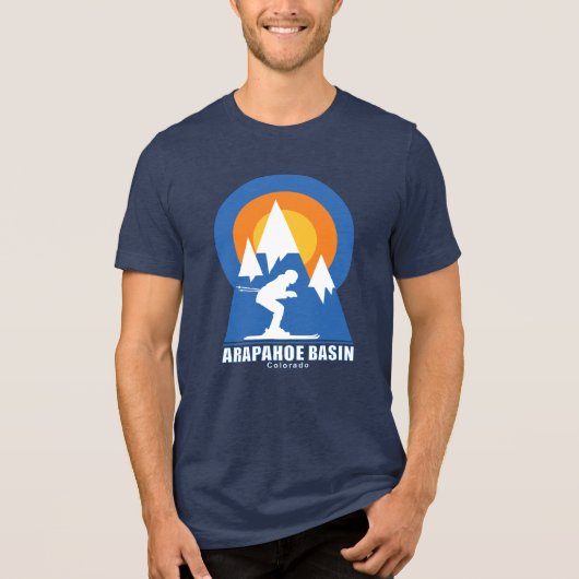 Retro Arapahoe Basin Ski Sunset T-shirt (Voorkant)