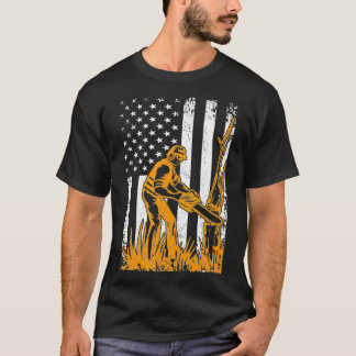 Retro Arborist Amerikaanse vlag op 4 juli Amerikaa T-shirt