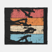 Retro Arborist Mannen Houtwerker  Arborist Fleece Deken (Voorkant (Horizontaal))