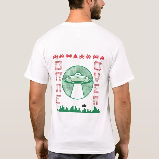 Retro Arcade Alien Invasie T-shirt (Achterkant)