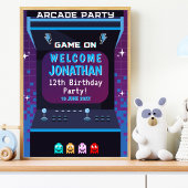 Retro Arcade Birthday  | Game On Party Decor Poster