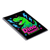 Retro Arcade Dino Power Pixel T-Rex Notitieboek (Rechterzijde)