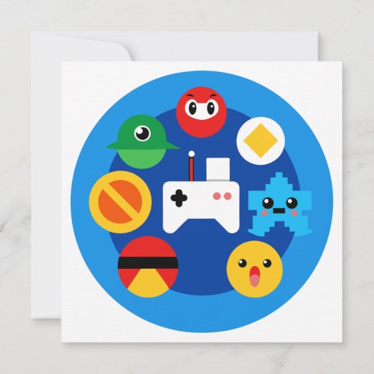 Retro Arcade Fun Kaart (Achterkant)