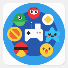 Retro Arcade Fun Vierkante Sticker