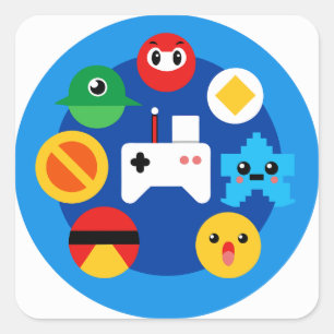 Retro Arcade Fun Vierkante Sticker