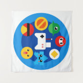 Retro Arcade Fun Wandkleed (Voorkant (horizontaal))