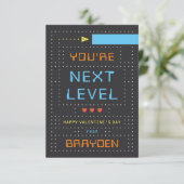 Retro Arcade Game Classroom Valentijnsdag Kaart (Staand voorkant)