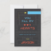 Retro Arcade Game Classroom Valentijnsdag Kaart (Voorkant)