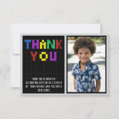 Retro Arcade Game Foto Verjaardagsfeest Bedankkaart (Voorkant)