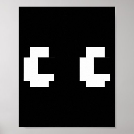 Retro Arcade Game Ghost Eyes 80s Halloween Groep C Poster (Voorkant)