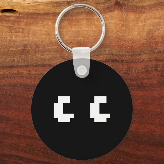 Retro Arcade Game Ghost Eyes 80s Halloween Groep C Sleutelhanger (Voorkant)