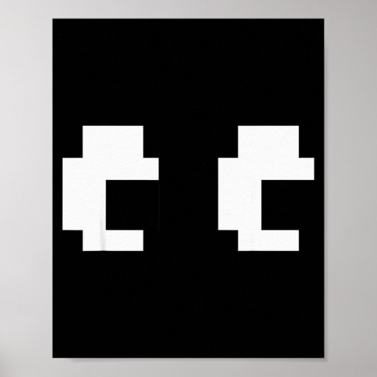 Retro Arcade Game Ghost Eyes Halloween Group Costu Poster (Voorkant)