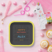 Retro Arcade Game Kinderen Birthday Party Papieren Bordje (Feest)