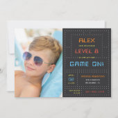 Retro Arcade Game Kinderen van Birthday Foto Kaart (Voorkant)